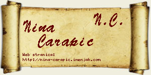 Nina Čarapić vizit kartica